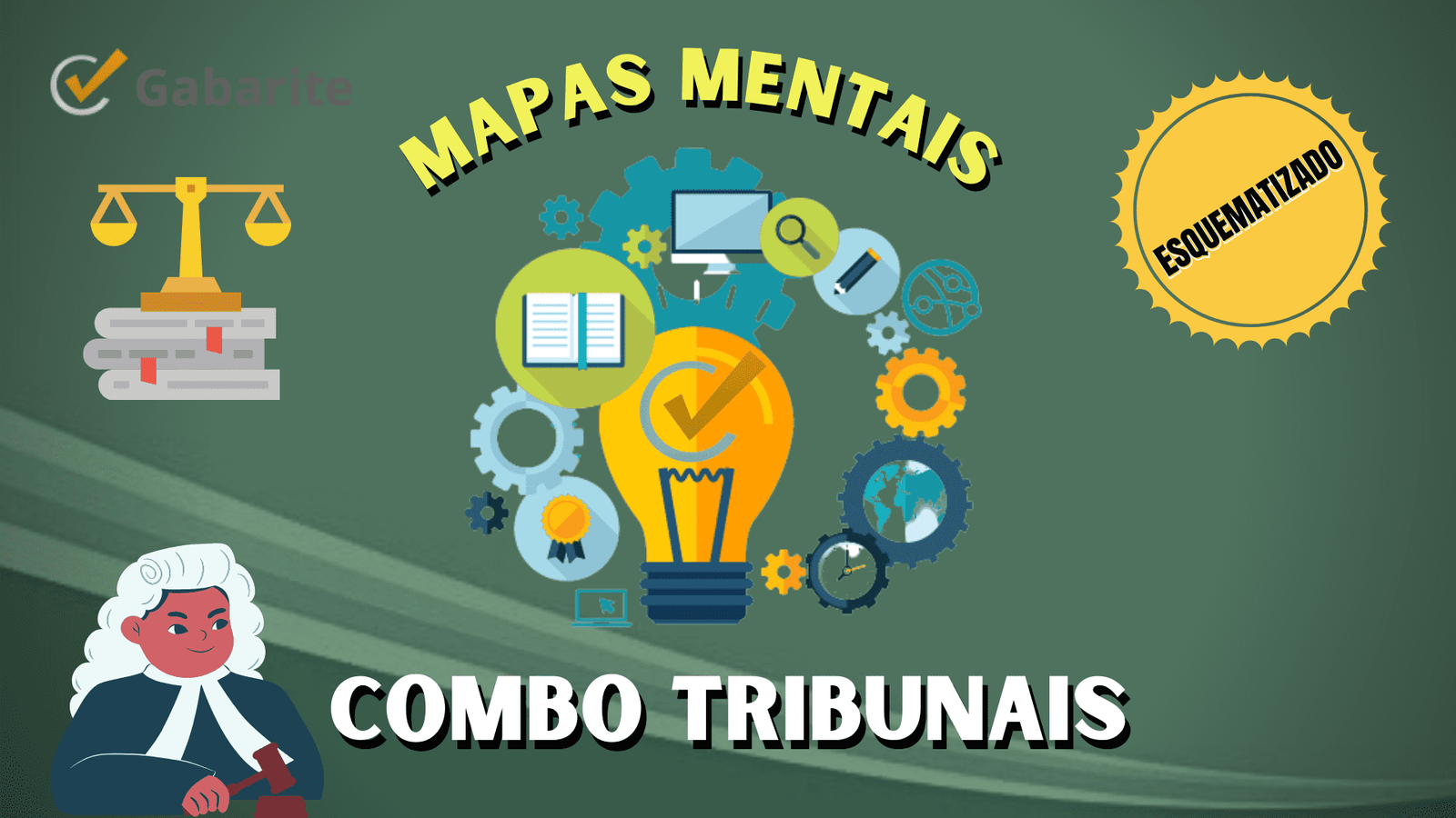 Combo Tribunal - 1.090 Mapas Mentais + 20.000 Questões + 6 E-books