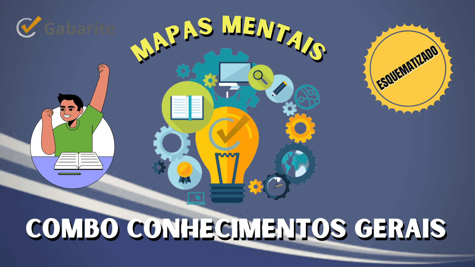 Combo Conhecimentos Gerais - 545 Mapas Mentais + 20.000 Questões + 6 E-books