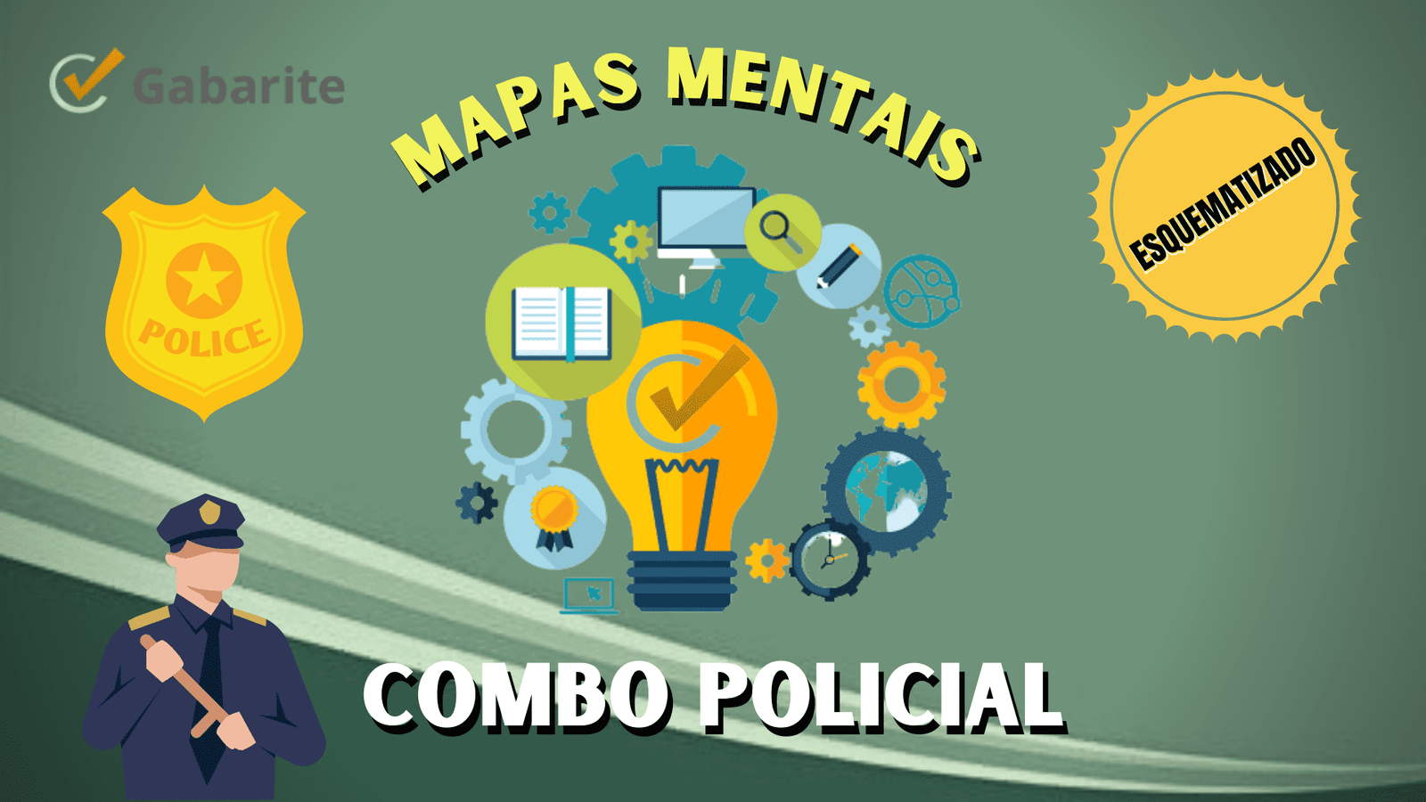 Combo Policial - 1.470 Mapas Mentais + 20.000 Questões + 6 E-books